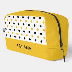 Trousse De Toilette Motif à pois abeille noire et jaune