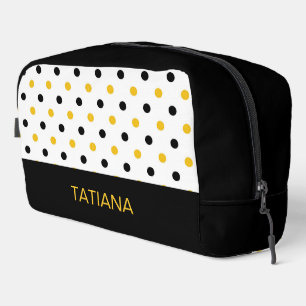 Trousse De Toilette Motif à pois abeille noire et jaune