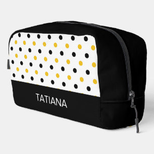 Trousse De Toilette Motif à pois abeille noire et jaune