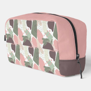 Trousse De Toilette Motif Abstrait rose Brown vert