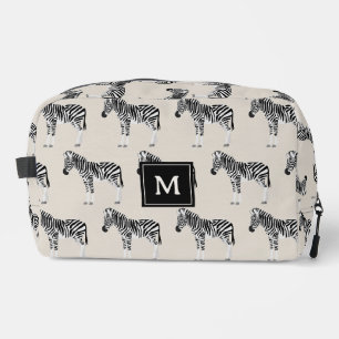 Trousse De Toilette Motif animal exotique Zèbre Monogramme Beige