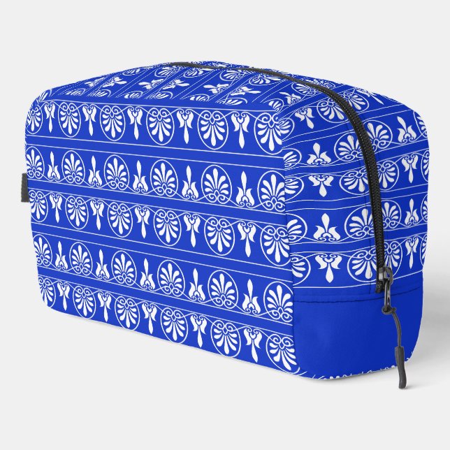 Trousse De Toilette Motif arabe grec méditerranéen bleu (Coin droit)