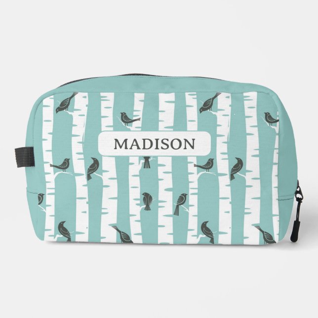 Trousse De Toilette Motif avec oiseaux et arbres (Recto)