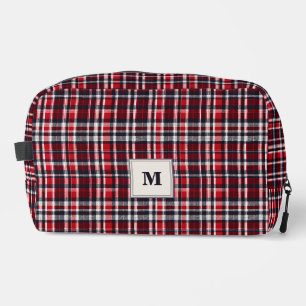 Trousse De Toilette Motif carreaux tartan monogrammé élégant