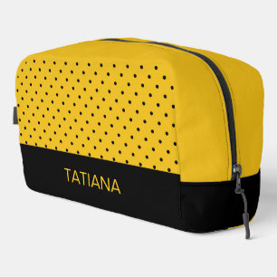 Trousse De Toilette Motif classique à pois jaunes et noirs