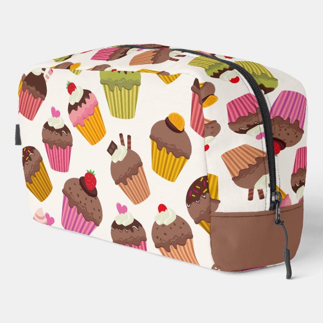 Trousse De Toilette Motif Cupcake, Motif Muffin, Chocolat, Cœurs (Coin droit)