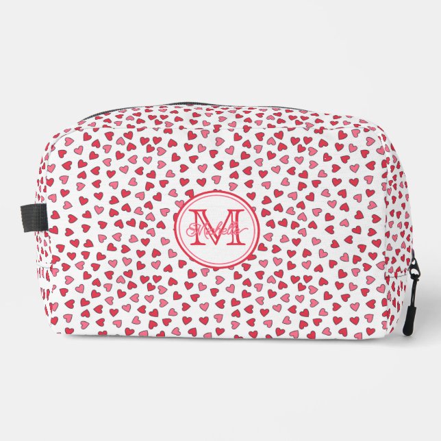 Trousse De Toilette Motif de Coeurs rose et rouge mignons (Recto)