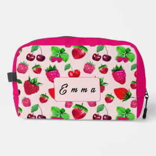 Trousse De Toilette Motif de fraise mignonne nom personnalisé