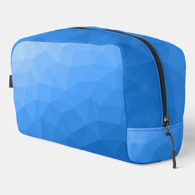 Trousse De Toilette Motif de maillage géométrique dégradé bleu clair (Coin droit)