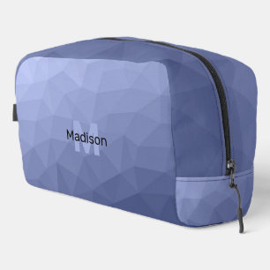 Trousse De Toilette Motif de maillage géométrique gris bleu