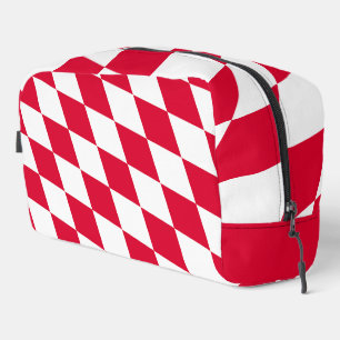 Trousse De Toilette Motif du drapeau diamant de Bavière rouge et blanc