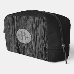 Trousse De Toilette Motif en bois noir personnalisé