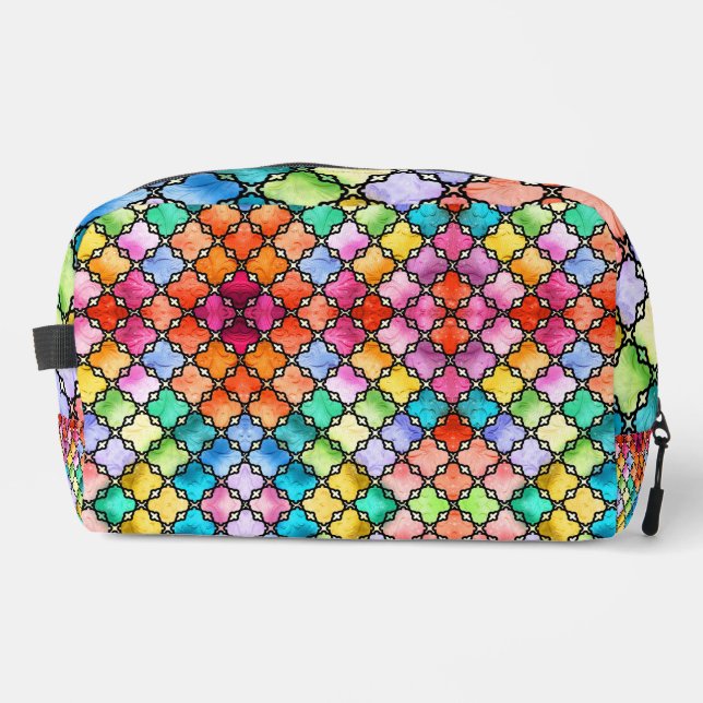 Trousse De Toilette Motif en mosaïque arc-en-ciel (Recto)