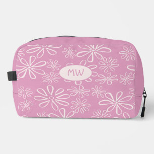 Trousse De Toilette Motif floral rose et bleu monogramme pour fille