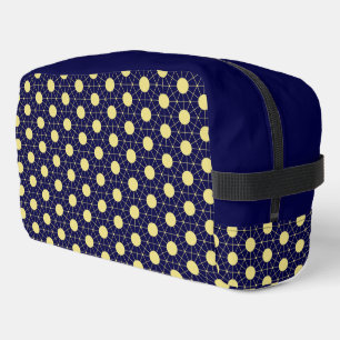 Trousse De Toilette Motif géométrique élégant en bleu marine et or