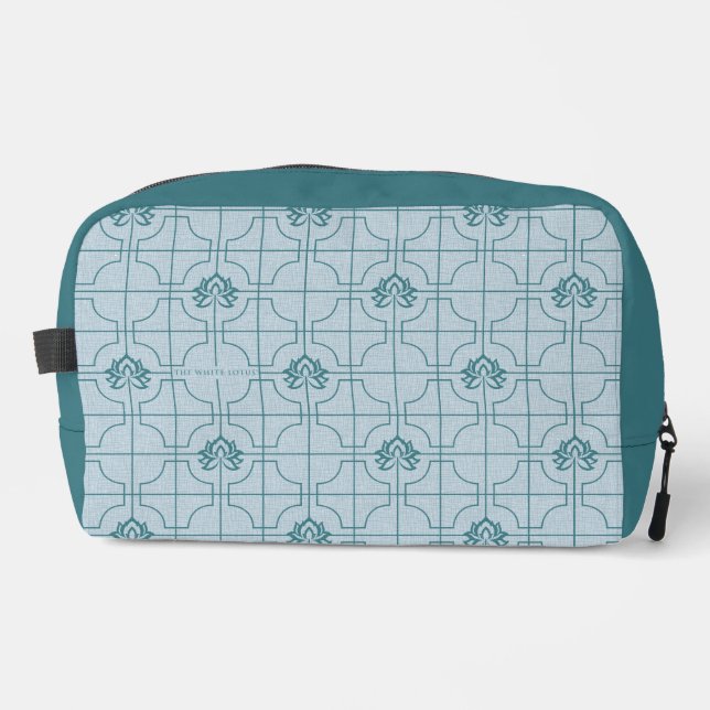 Trousse De Toilette Motif géométrique Lotus Grid - Le Lotus Blanc (Recto)