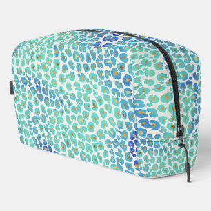 Trousse De Toilette Motif léopard bleu or