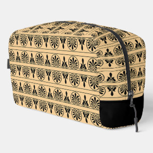 Trousse De Toilette Motif Méditerranéen Arabesque Grec Brun