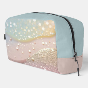Trousse De Toilette Motif Pastel Confetti en rose, or et bleu