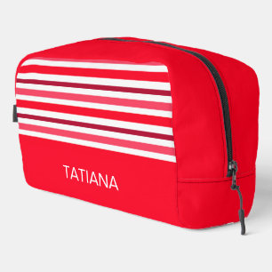 Trousse De Toilette Motif rayé rouge et rose