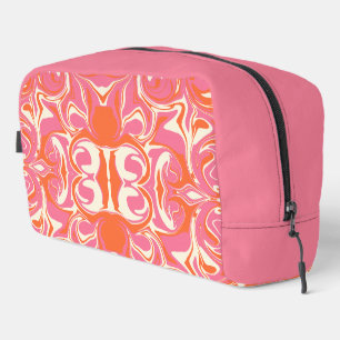 Trousse De Toilette Motif tourbillonnant en rose, orange et crème