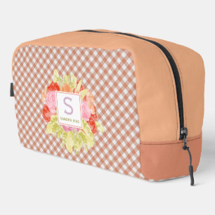Trousse De Toilette Motif Vichy à carreaux orange pêche pastel chic