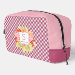 Trousse De Toilette Motif Vichy à carreaux roses rouges magenta élégan