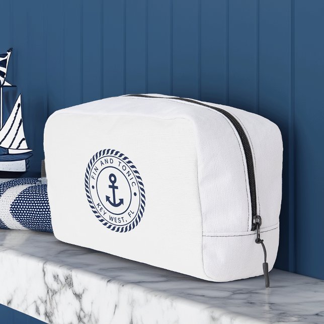 Trousse De Toilette Nom du bateau de marine et d'Ancre blanche (Créateur téléchargé)