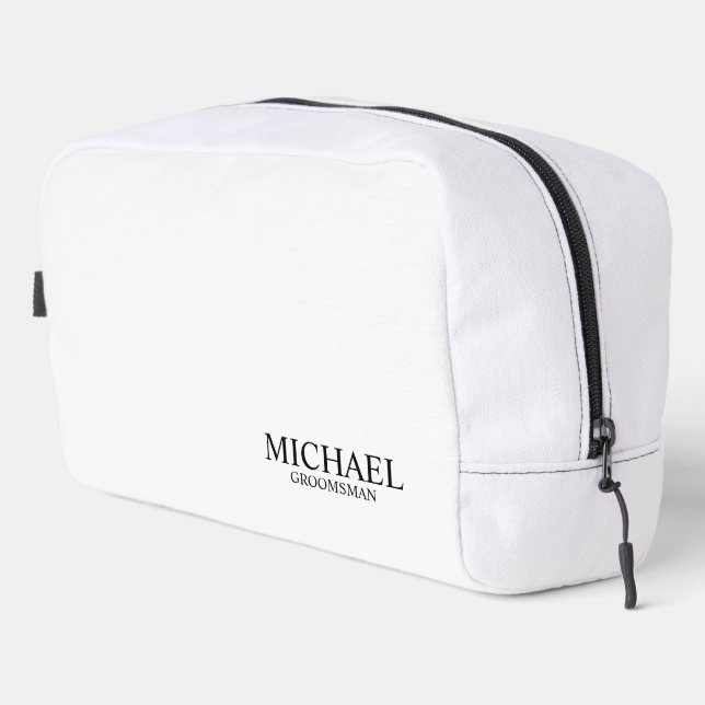 Trousse De Toilette Nom du Groomsman Personnalisé Classique (Coin droit)