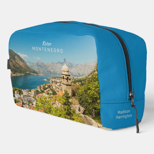 Trousse De Toilette Nom et texte personnalisés Monténégro (Coin droit)