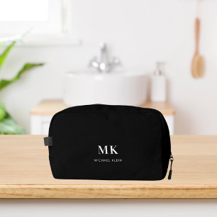 Trousse De Toilette Nom initial du monogramme noir blanc