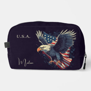 Trousse De Toilette Nom personnalisé Aigle américaine