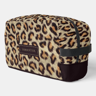 Trousse De Toilette Nom personnalisé du Motif animal léopard