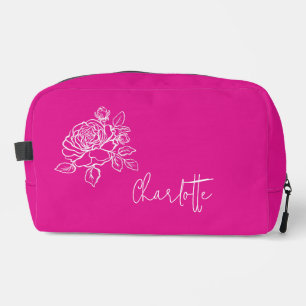 Trousse De Toilette Nom personnalisé floral rose