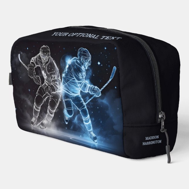 Trousse De Toilette Nom personnalisé Hockey sur glace (Coin droit)