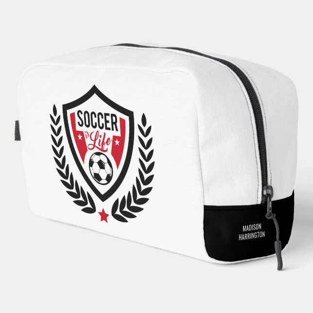 Trousse De Toilette Nom personnalisé Logo de football (Coin droit)