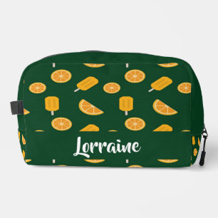 Trousse De Toilette Nom personnalisé orange tranches et crème glacée v