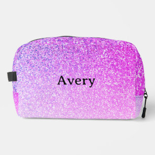 Trousse De Toilette Nom personnalisé Parties scintillant violet Motif