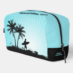 Trousse De Toilette Nom personnalisé Plage Surfer