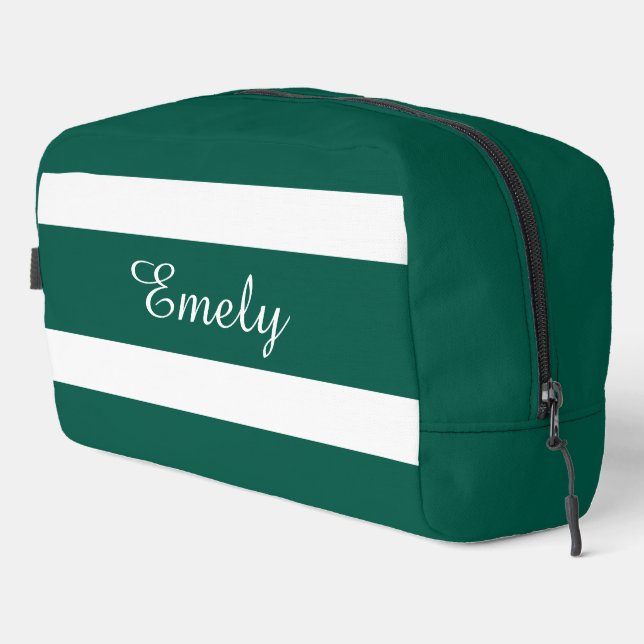Trousse De Toilette Nom vert moderne (Coin droit)