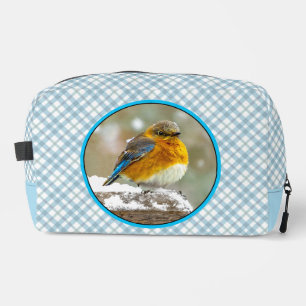 Trousse De Toilette Oiseau bleu de l'Est dans l'orage de neige Photo o