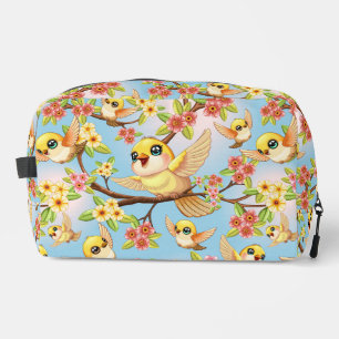 Trousse De Toilette Oiseaux mignons et heureux parmi les fleurs du pri