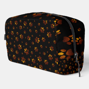 Trousse De Toilette Parties scintillant dorée brun brun brun imprimé à