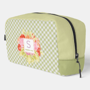 Trousse De Toilette Pastel Pastel Vert printemps En vichy Motif chèque