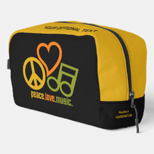 Trousse De Toilette Peace Love Music nom personnalisé