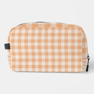 Trousse De Toilette Peach White À damiers En vichy Motif