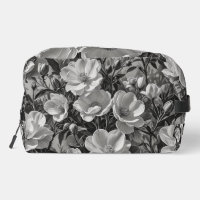 Peinture à l'huile de fleurs en niveaux de gris