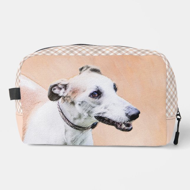Trousse De Toilette Peinture Greyhound Cute Rouge Blanc Original Chien (Recto)