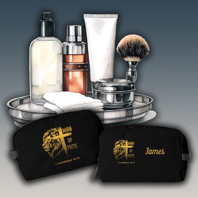 Trousse De Toilette Personalized Men’s Faith-Based 1 Corinthians 16:13 (Créateur téléchargé)