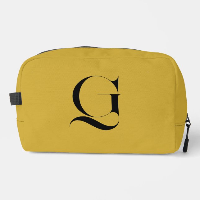 Trousse De Toilette Personalized Single Custom Monogram Metallic Gold (Recto)